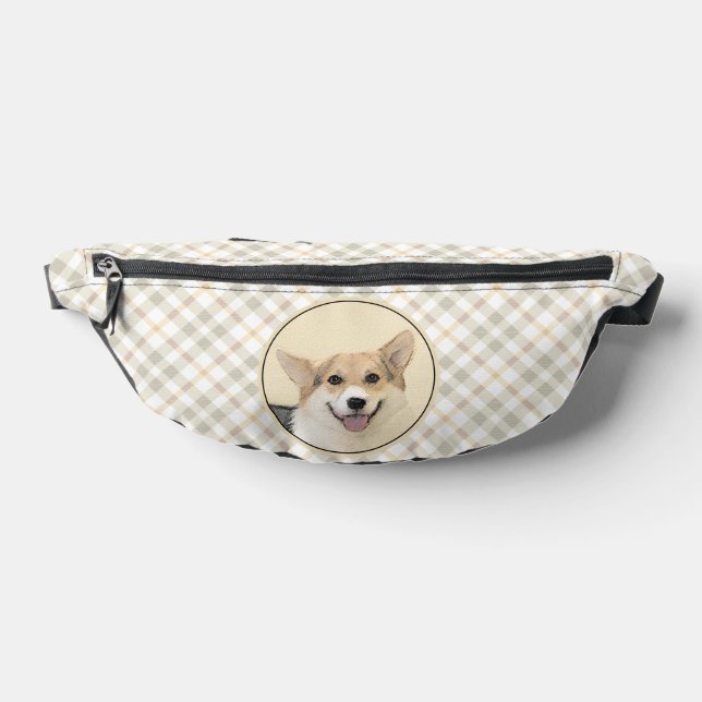 Pembroke Welsh Corgi Painting Tri-Colour Dog Art Bum Bags (Lay Down)
