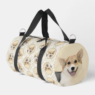 Pembroke Welsh Corgi Painting Tri-Colour Dog Art Duffle Bag