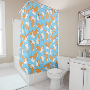 Pembroke Welsh Corgi Pattern Custom Color Shower Curtain