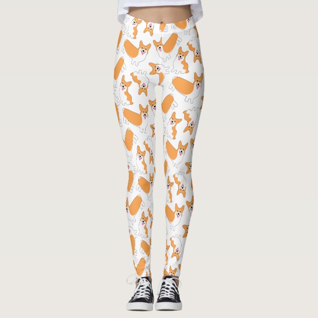 Pembroke Welsh Corgi Pattern Leggings (Front)