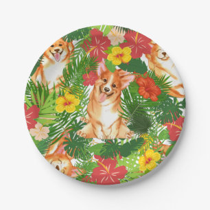 Pembroke Welsh Corgi Pattern Paper Plate