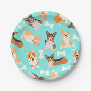 Pembroke Welsh Corgi Pattern  Paper Plate