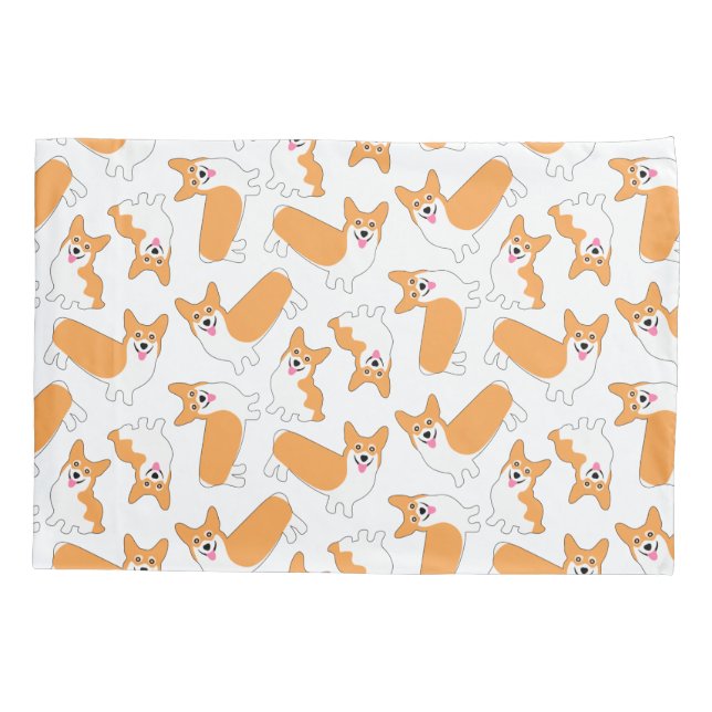 Pembroke Welsh Corgi Pattern Pillowcase (Back)