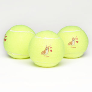 Pembroke Welsh Corgi Personalised Dog Tennis Balls