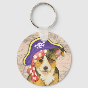 Pembroke Welsh Corgi Pirate Key Ring