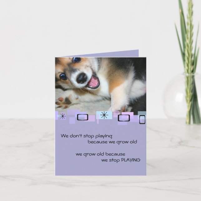 Pembroke Welsh Corgi Puppy Birthday Greeting Card (Front)