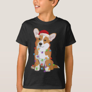 Pembroke Welsh Corgi PWC Christmas Lights Xmas Dog T-Shirt