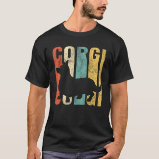 Pembroke Welsh Corgi Retro 1970s Dog Cracked Distr T-Shirt