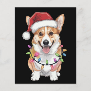 Pembroke Welsh Corgi Santa Christmas Tree Lights  Flyer
