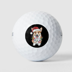 Pembroke Welsh Corgi Santa Christmas Tree Lights  Golf Balls