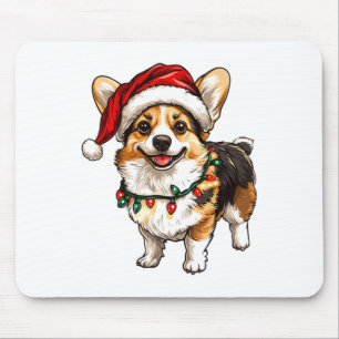 Pembroke Welsh Corgi Santa Christmas Tree Lights X Mouse Mat