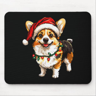Pembroke Welsh Corgi Santa Christmas Tree Lights X Mouse Mat