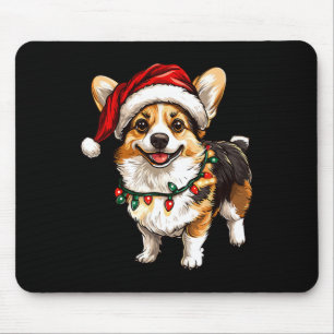 Pembroke Welsh Corgi Santa Christmas Tree Lights X Mouse Mat