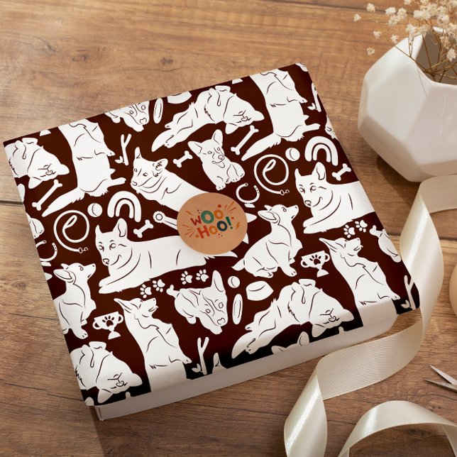 Pembroke Welsh Corgi seamless pattern  Wrapping Paper (Creator Uploaded)