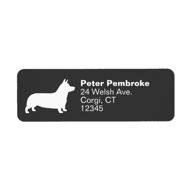 Pembroke Welsh Corgi Silhouette Return Address (Front)
