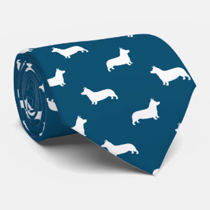 Pembroke Welsh Corgi Silhouettes Pattern Tie