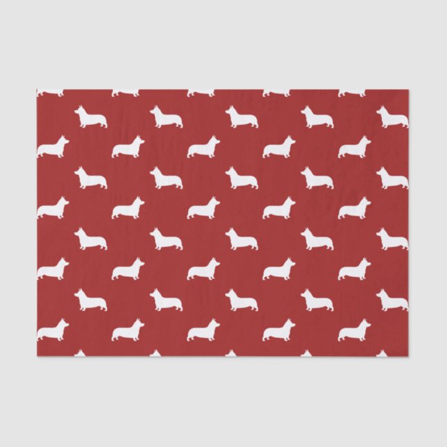 Pembroke Welsh Corgi Silhouettes Pattern Tissue Paper (Front)