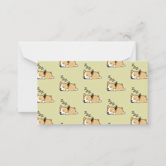Pembroke Welsh Corgi Sleeping Dog Lover ZZZ Card (Front)