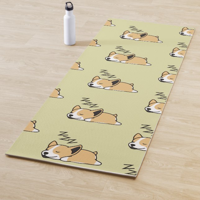 Pembroke Welsh Corgi Sleeping Dog Lover ZZZ Yoga Mat (In Situ)