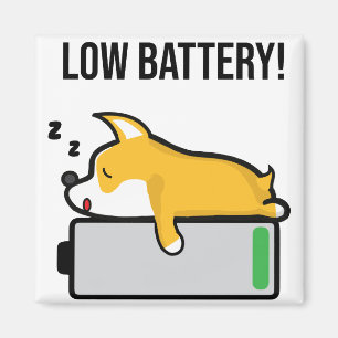 Pembroke Welsh Corgi Sleeping Low Battery Magnet