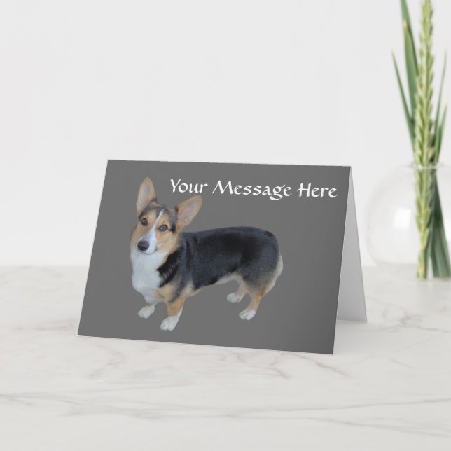 Pembroke Welsh Corgi Soulful Greeting Card (Front)