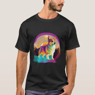 Pembroke Welsh Corgi Synthwave 80s Retrowave Aesth T-Shirt