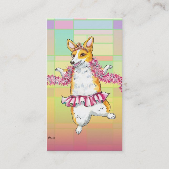 Pembroke Welsh Corgi Tutu Business Cards (Front)