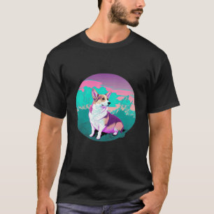 Pembroke Welsh Corgi Vaporwave Retrowave Aesthetic T-Shirt