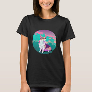 Pembroke Welsh Corgi Vaporwave Retrowave Aesthetic T-Shirt
