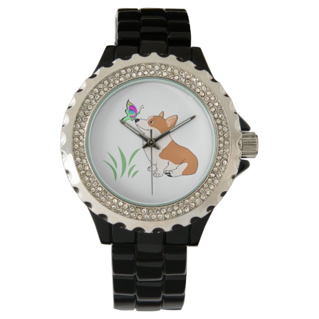 Pembroke Welsh Corgi with Butterfly Watch (Front)