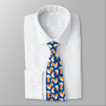Pembroke Welsh Corgis Cute Pattern Custom Colour Tie<br><div class="desc">Fun gift for the man who loves corgis.  The background colour is customisable.</div>