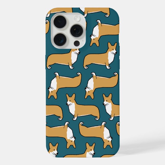 Pembroke Welsh Corgis Pattern | Cute Dog Lover's iPhone Case (Back)