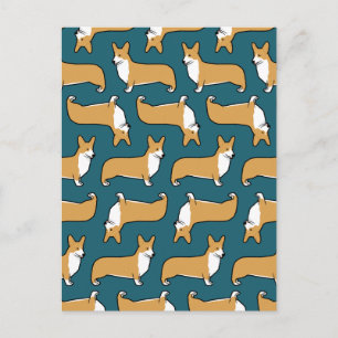 Pembroke Welsh Corgis Pattern Postcard