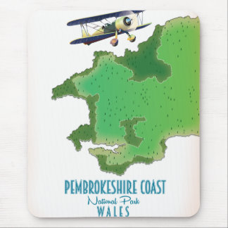 Pembrokeshire coast National Park Wales map Mouse Mat