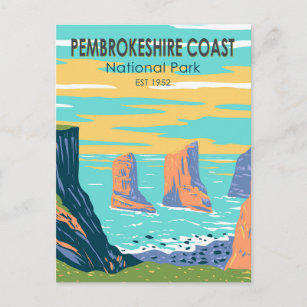 Pembrokeshire Coast National Park Wales Vintage Postcard