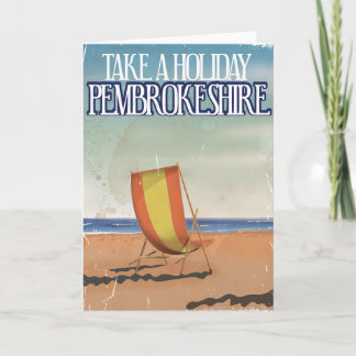 Pembrokeshire, UK Vintage Travel poster Holiday Card