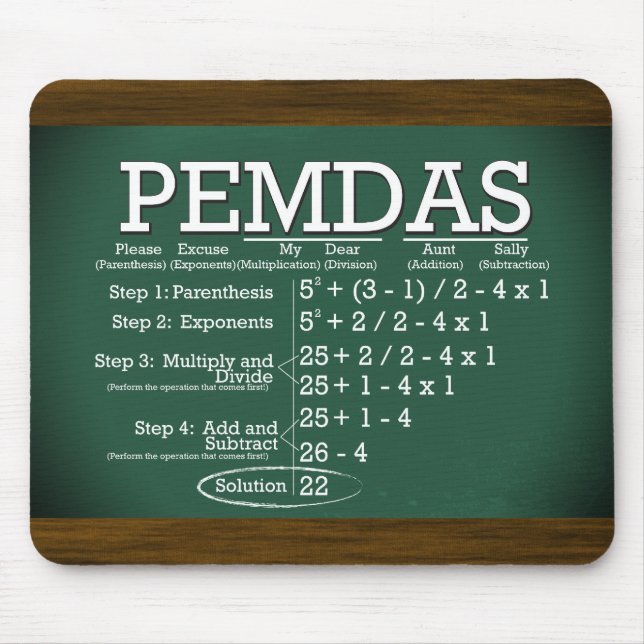 PEMDAS Mousepad (Front)