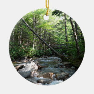 Pemigewasset River Bridge in New Hampshire Ceramic Tree Decoration