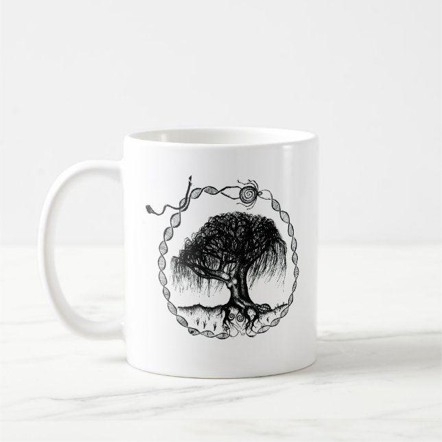 Pen and Ink Goddess Willow Tree Coffee Mug (Left)