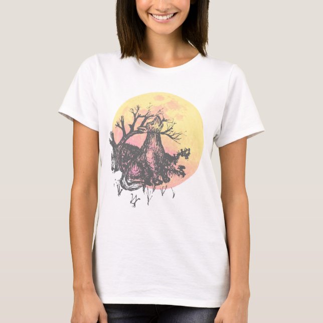 Pen and Ink Lone Wolf Women's T-Shirt (Front)