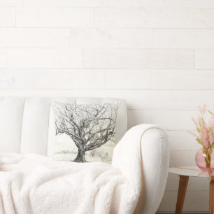 Pen and Ink Tree drawing Cushion