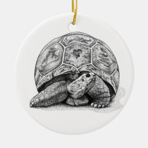 Pen and Ink  Turtle Christmas Ornament