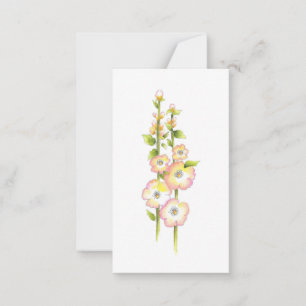 Pen and Watercolor Hollyhocks Card