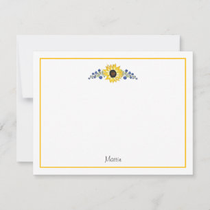 Pen and Watercolor Sunflower Swag Card