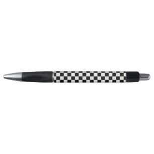 Pen - Black and white check checker pen