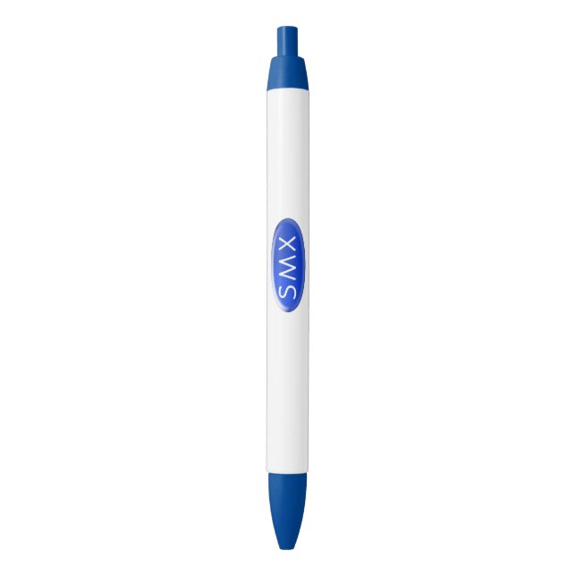 Pen - Blue Initial Medallion (Front Vertical)