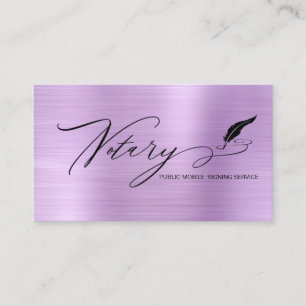 *~* Pen Feather  NOTARY Stamp PHOTO Signing Agent Business Card