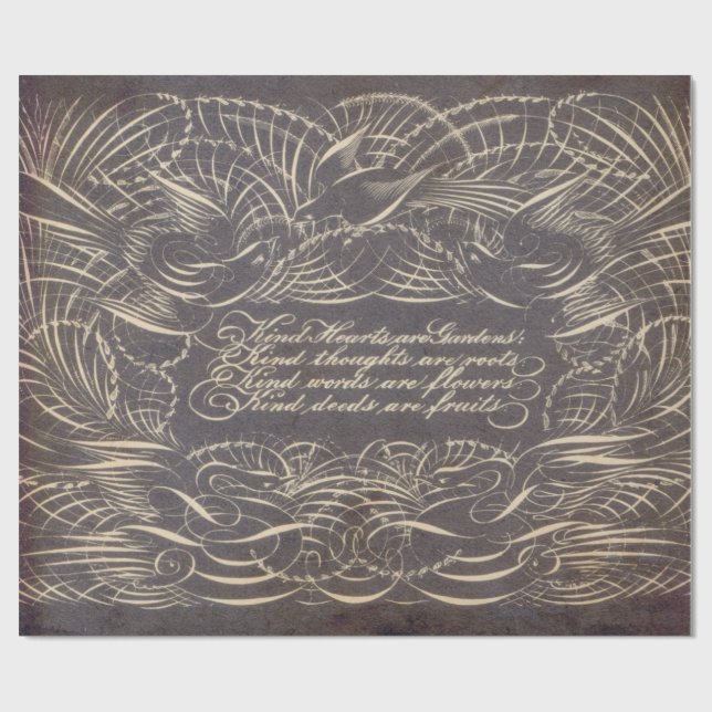 Pen Flourish 60lb Decoupage Sheets 30" x 36" Wrapping Paper (Flat)