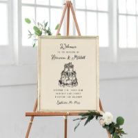 Pen Ink Whimsical Hand Drawn Cake Wedding Welcome