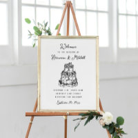 Pen Ink Whimsical Hand Drawn Cake Wedding Welcome